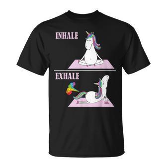 Unicorn Yoga Inhale Exhale Fart T-Shirt
