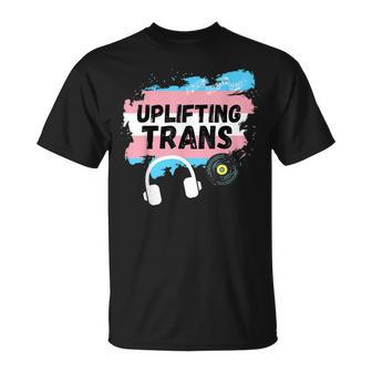 Uplifting Trance With Trans Flag T-Shirt | Mazezy