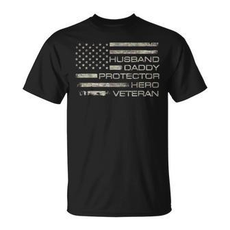 Us Army Veteran Husband Daddy Protector Hero Fathers Day Unisex T-Shirt | Mazezy