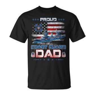 Us Coast Guard Dad Uscg American Flag Vintage Funny Gifts For Dad Unisex T-Shirt | Mazezy