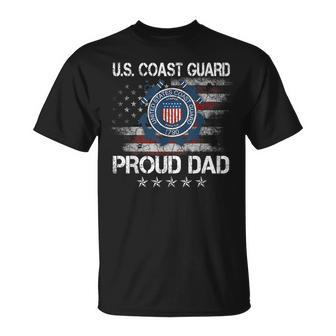 Us Coast Guard Proud Dad  Uscg Veterans Day Gift Gift For Mens Funny Gifts For Dad Unisex T-Shirt
