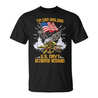 Us Navy Tin Can Sailor Gift For A Navy Destroyer Veteran Gift For Mens Unisex T-Shirt | Mazezy