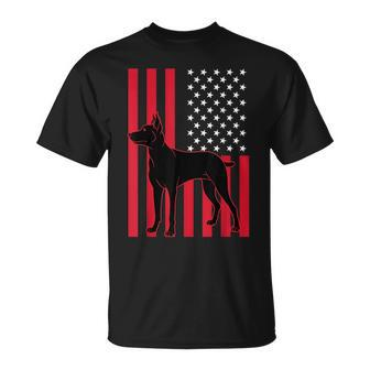 Usa Flag Dog Lover Animal Pet American Pride Doberman Unisex T-Shirt | Mazezy