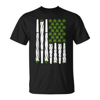 Usa Flag Marijuana Funny Weed Dad Papa Cannabis Stoner Gift For Women Unisex T-Shirt | Mazezy