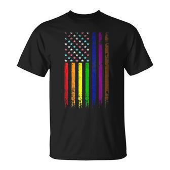 Usa Gay 4Th Of July American Flag | Patriotic Lgbt Pride Patriotic Funny Gifts Unisex T-Shirt | Mazezy