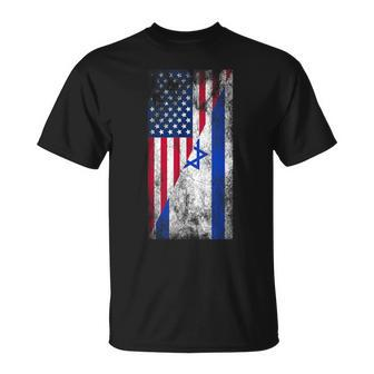Usa Israel Flags United States Of America Israeli T-Shirt | Mazezy CA