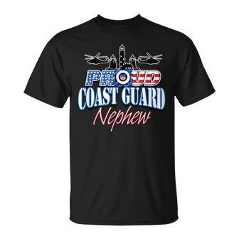 Usa Proud Coast Guard Nephew Usa Flag Military Funny Military Gifts Unisex T-Shirt | Mazezy
