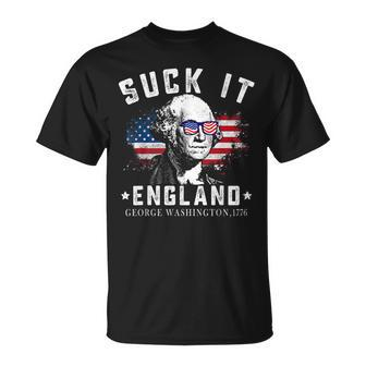 Usa Suckit England Funny 4Th Of July George Washington 1776 1776 Funny Gifts Unisex T-Shirt | Mazezy