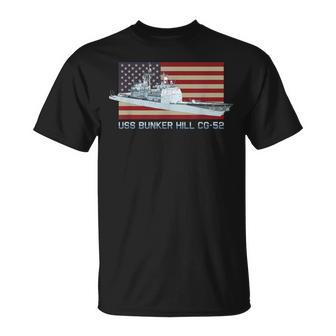 Uss Bunker Hill Cg-52 Ship Diagram American Flag T-Shirt | Mazezy AU