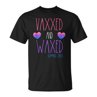 Vaxxed And Waxed Summer 2021 Bisexual Pride Stuff Cute T-Shirt | Mazezy CA