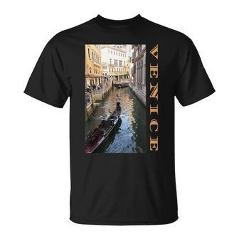 Venice Italy Canal Gondola Travel Souvenirs Photography T-Shirt | Mazezy