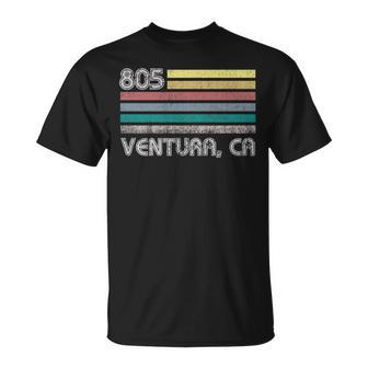 Ventura California Area Code 805 Retro Flag Pride Unisex T-Shirt | Mazezy