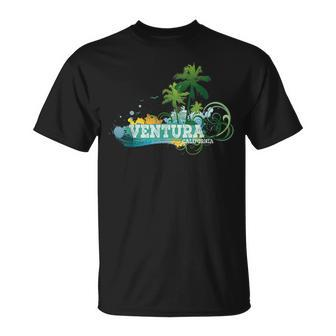 Ventura California Palm Trees Sunset Beach Vacation Unisex T-Shirt | Mazezy