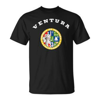 Ventura Coat Of Arms Flag Pride National Gift Souvenir Unisex T-Shirt | Mazezy