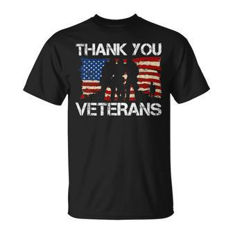 Veteran Vets Thank You Veterans American Flag Combat Boots Veteran Day 2 Veterans Unisex T-Shirt - Monsterry UK