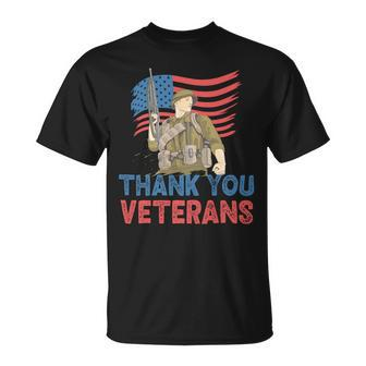 Veteran Vets Thank You Veterans Service Patriot Veteran Day American Flag 8 Veterans Unisex T-Shirt - Monsterry