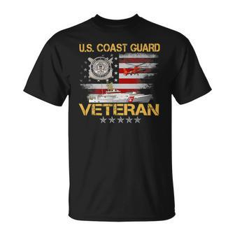 Veteran Vets US Coast Guard Veteran Flag Vintage Veterans Day Mens 150 Veterans Unisex T-Shirt - Monsterry CA