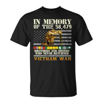 Veteran Vets Vietnam War Veterans Us Memorial Day In The Memory Of 58479 38 Veterans Unisex T-Shirt - Monsterry