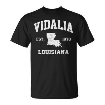 Vidalia Louisiana La Vintage State Athletic Style T-shirt - Thegiftio UK