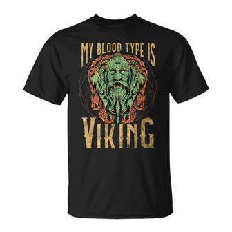 Viking Blood Type Vikings Funny Quotes Humor Sayings Norse Quotes Unisex T-Shirt | Mazezy