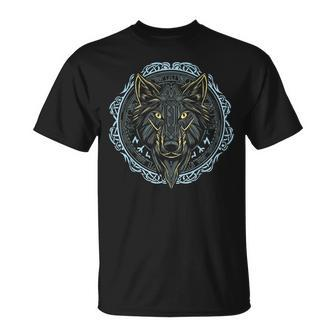 Viking Celtic Fenrir Wolf Of Odin Norse Myths Nordic T-Shirt - Seseable