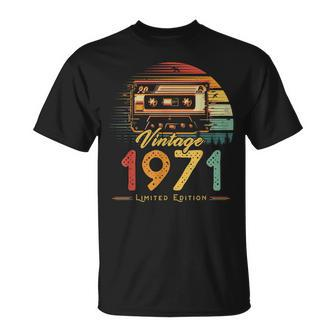 Vintage 1971 Retro Cassette 1971 51St Birthday 51 Years Old T-shirt - Thegiftio UK