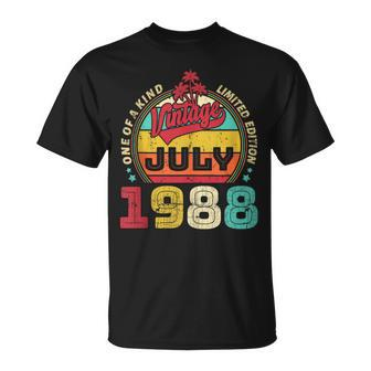 Vintage 35Th Birthday Awesome Since July 1988 Unisex T-Shirt | Mazezy