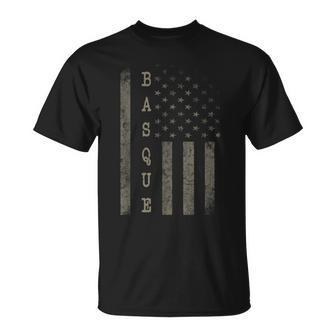 Vintage American Flag Basque Pride Unisex T-Shirt | Mazezy