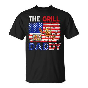 Vintage American Flag The Grill Dad Costume Bbq Grilling T-Shirt - Seseable