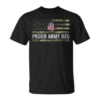 Vintage American Flag Proud Army Dad Veteran Day Gift  Unisex T-Shirt