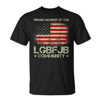Vintage American Flag Proud Member Of The Lgbfjb Community Unisex T-Shirt | Mazezy