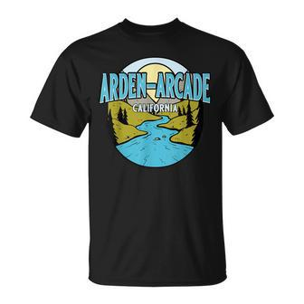 Vintage Arden-Arcade California River Valley Souvenir Print T-Shirt | Mazezy DE