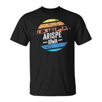 Vintage Arispe Iowa Sunset Souvenir Print T-Shirt | Mazezy
