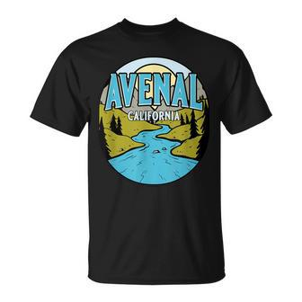 Vintage Avenal California River Valley Souvenir Print T-Shirt | Mazezy