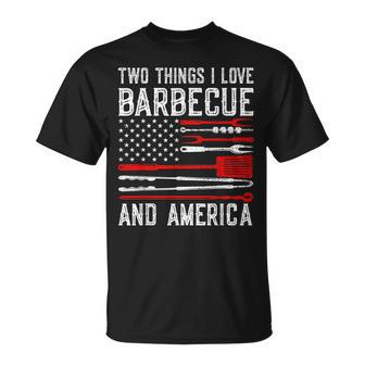 Vintage Bbq America Lover Us Flag Bbg Cool American Barbecue Unisex T-Shirt | Mazezy