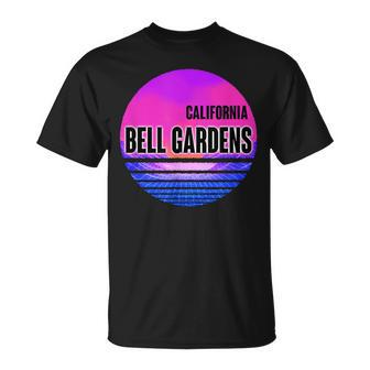 Vintage Bell Gardens Vaporwave California T-Shirt | Mazezy