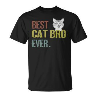Vintage Best Cat Bro Ever Brother Birthday Gitf T-Shirt | Mazezy