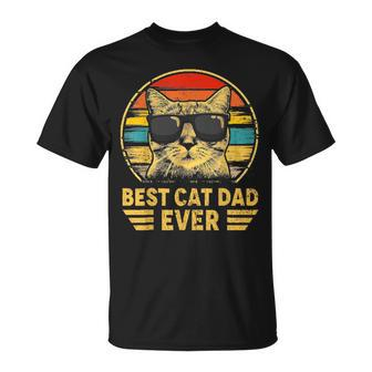 Vintage Best Cat Dad Ever Sunglasses Cat Father Day Bump Fit Unisex T-Shirt | Mazezy