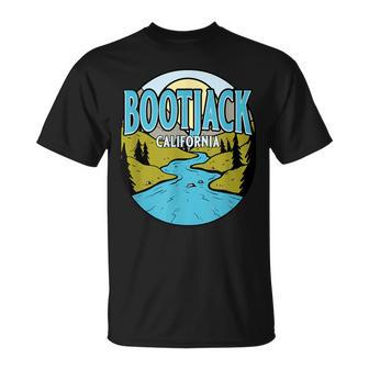 Vintage Bootjack California River Valley Souvenir Print T-Shirt | Mazezy