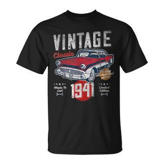 Vintage Born 1941 80Th Birthday 1950S Classic Car 80Th Birthday Funny Gifts Unisex T-Shirt | Mazezy