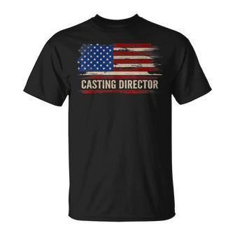 Vintage Casting Director American Flag Job Gift Unisex T-Shirt | Mazezy