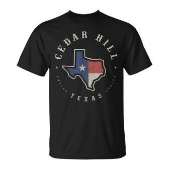 Vintage Cedar Hill Texas State Flag Map Souvenir T-Shirt | Mazezy