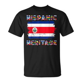 Vintage Costa Rica Costa Rican Flag Hispanic Heritage Month T-Shirt | Mazezy