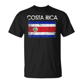 Vintage Costa Rica Rican Flag Pride Gift Unisex T-Shirt | Mazezy