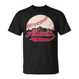 Vintage Distressed Atlanta Skyline Baseball Unisex T-Shirt | Mazezy