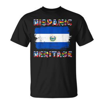 Vintage El Salvador Salvadorean Flag Hispanic Heritage Month T-Shirt | Mazezy