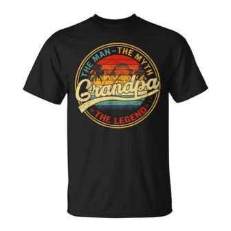 Vintage Grandpa Man Myth Legend Dad Fathers Day Gift Unisex T-Shirt | Mazezy