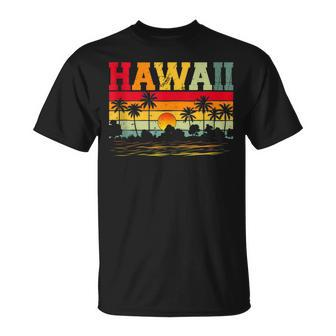 Vintage Hawaii Summer Mom Dad Hawaiian Dad Papa Husband Gift For Women Unisex T-Shirt | Mazezy