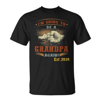 Vintage Im Going To Be A Grandpa Again Est 2020 Unisex T-Shirt | Mazezy