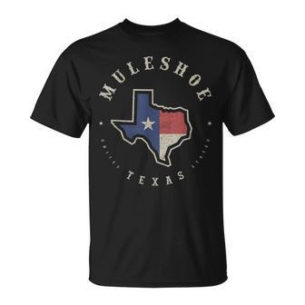 Vintage Muleshoe Texas State Flag Map Souvenir T-Shirt | Mazezy